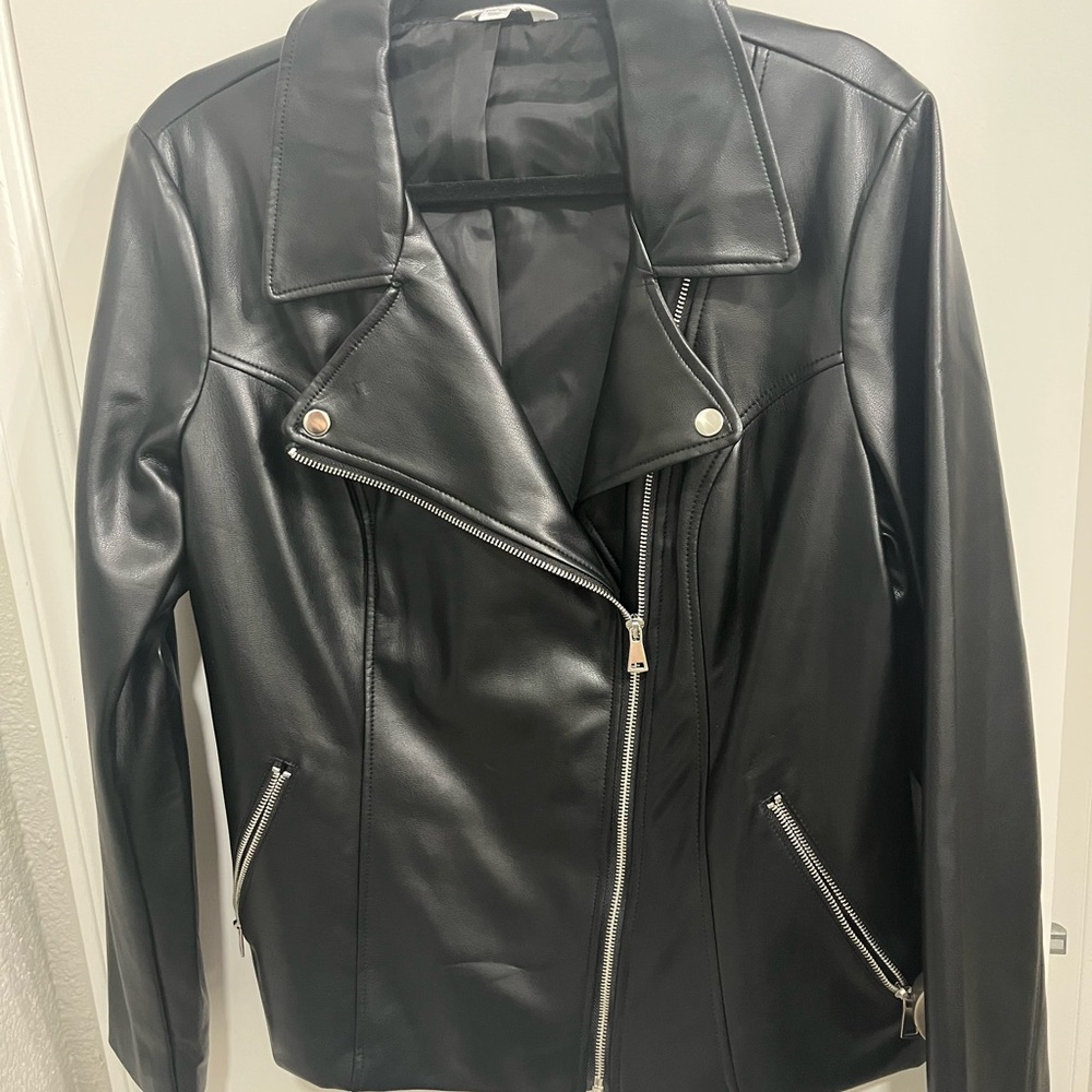 Women's Black Faux Leather Jacket